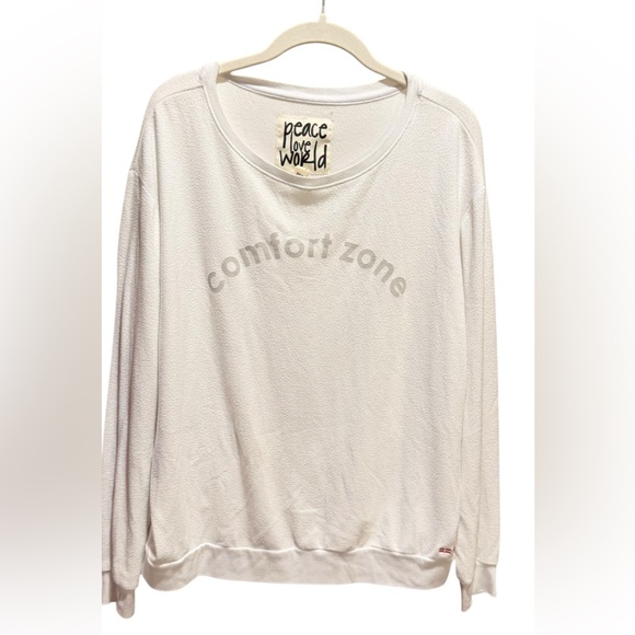 Peace Love World Tops - PEACE Love WORLD Pullover White Top